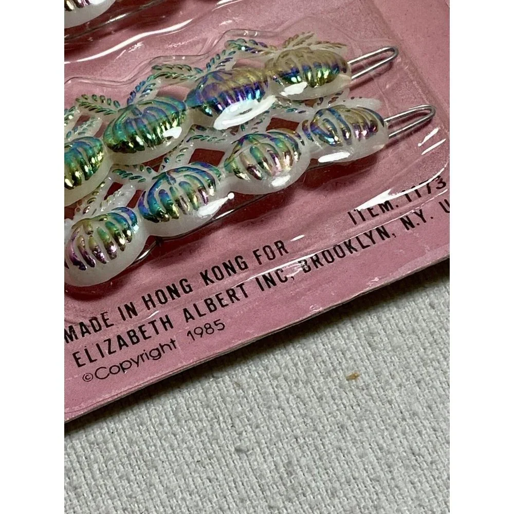 Vintage Fashion‎ Barrettes 1985 NOS New Elizabeth Albert Child Girl